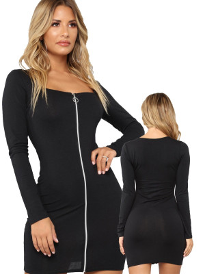 Fermuarlı Mini Elbise Fermuarlı Mini Elbise
