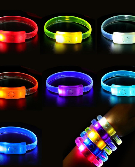 Festival & Parti LED Bileklik Baskı Yapılabilir 3 Farklı Mod Işıklı 1 Adet