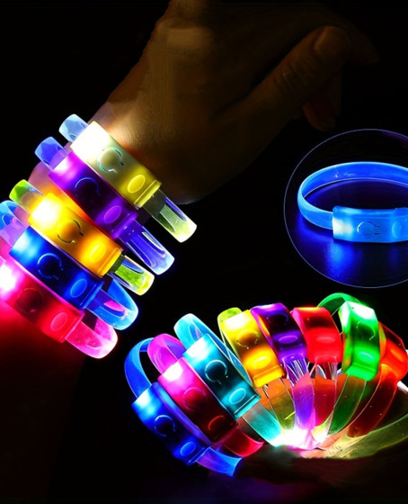 Festival & Parti LED Bileklik Baskı Yapılabilir 3 Farklı Mod Işıklı 1 Adet