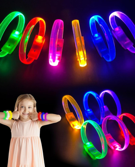 Festival & Parti LED Bileklik Baskı Yapılabilir 3 Farklı Mod Işıklı 1 Adet