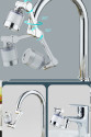 Filtreli Kireç Hapsedici Robotik Kol Musluk Başlığı - Mutfak Banyo Musluk Uzatma Aparatı Ucu