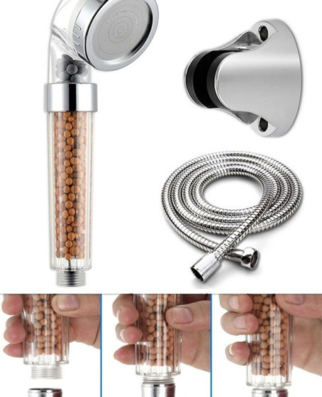 Filtreli Ve Su Tasarruflu Arıtmalı Duş Başlığı Seti Boncuklu Başlık Hortum Ve Mafsal Set Filtreli Ve Su Tasarruflu Arıtmalı Duş Başlığı Seti Boncuklu Başlık Hortum Ve Mafsal Set