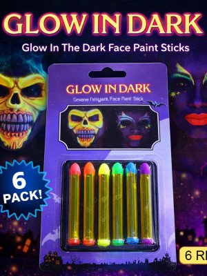 Fosforlu Glow Parti Boyası 6’lı – Karanlıkta Parlayan Yüz Boyası
