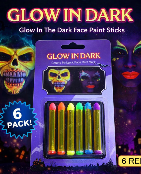 Fosforlu Glow Parti Boyası 6’lı – Karanlıkta Parlayan Yüz Boyası Fosforlu Glow Parti Boyası 6’lı – Karanlıkta Parlayan Yüz Boyası