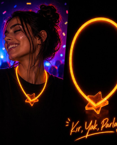 Fosforlu Yıldız Parti Kolyesi – Neon Işıklı Kolye Turuncu Renk Fosforlu Yıldız Parti Kolyesi – Neon Işıklı Kolye Turuncu Renk