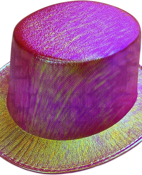 Fuşya Renk Işıltılı Hologram Kumaş Kaplama Fötr Silindir Şapka Yetişkin Boy Fuşya Renk Işıltılı Hologram Kumaş Kaplama Fötr Silindir Şapka Yetişkin Boy