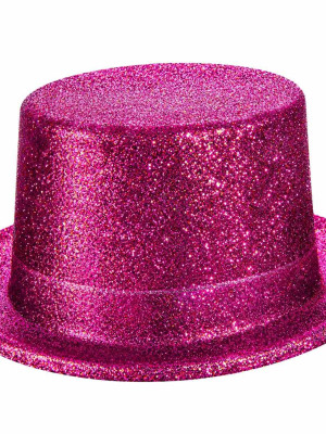 Fuşya Simli Glitter Silindir Parti Şapkası Fuşya Simli Glitter Silindir Parti Şapkası