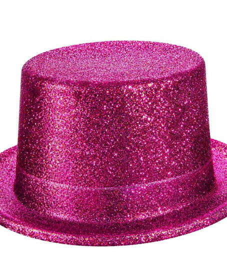 Fuşya Simli Glitter Silindir Parti Şapkası Fuşya Simli Glitter Silindir Parti Şapkası