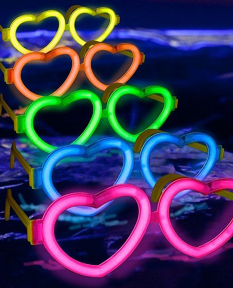 Glow Kalpli Fosforlu Gözlük 6’lı Renkli Set – Neon Parti