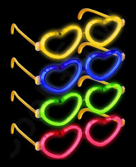 Glow Kalpli Fosforlu Gözlük 6’lı Renkli Set – Neon Parti