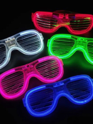 Glow Model Led Işıklı Parti Gözlüğü 3 Modlu 5 Renk 5 Adet