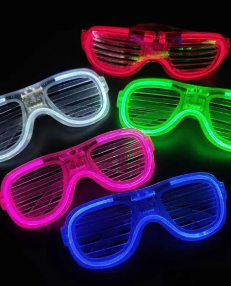 Glow Model Led Işıklı Parti Gözlüğü 3 Modlu 5 Renk 5 Adet