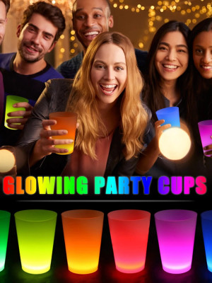 Glow Partisi Bardakları 6 Renk 6 Adet 1.5 oz 4.5 x 6.5 cm