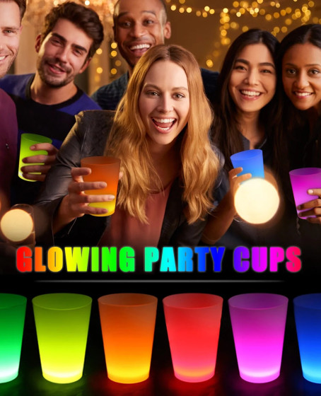 Glow Partisi Bardakları 6 Renk 6 Adet 1.5 oz 4.5 x 6.5 cm