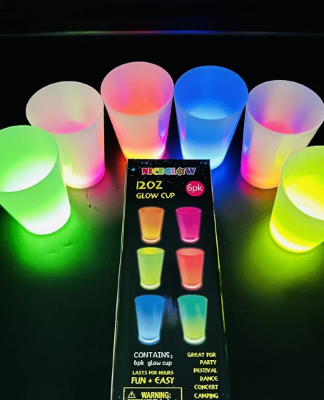 Glow Partisi Bardakları 6 Renk 6 Adet 1.5 oz 4.5 x 6.5 cm