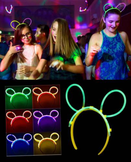 Glow Taç Fosforlu Taç Karışık Renk 12 Adet