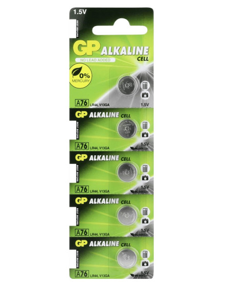 GP LR44 A76 1.5V Alkalin Pil 5'li Paket