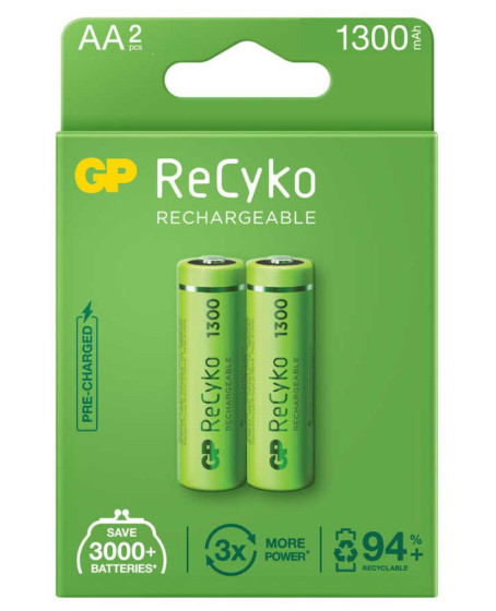 GP ReCyko 1300mAh AA Şarj Edilebilir Kalem Pil 2'lİ Paket