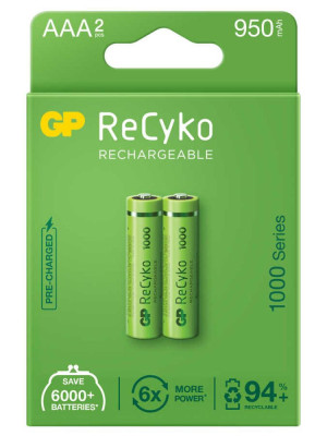 GP ReCyko 950mAh AAA Şarj Edilebilir İnce Kalem Pil 2'li Paket