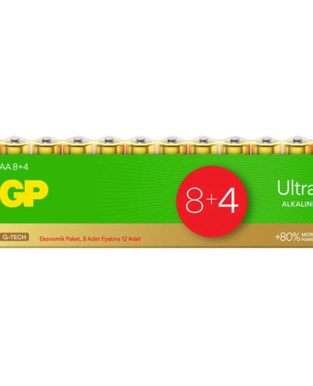 GP Ultra Alkalin AA Kalem Pil 12'li Paket