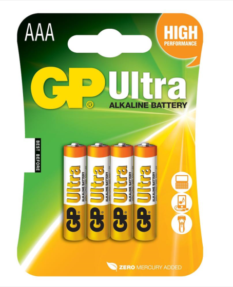 GP  Ultra Alkalin AAA İnce Kalem Pil 4lü
