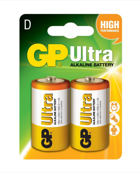 GP Ultra Alkalin D Büyük Boy Pil 2li