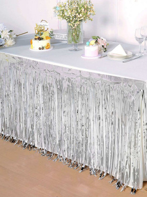 Gümüş Metalize Masa Eteği 275x75 cm – Kendinden Yapışkanlı