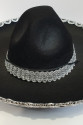Gümüş Renk Şeritli Meksika Mariachi Latin Şapkası 55 cm Çocuk Gümüş Renk Şeritli Meksika Mariachi Latin Şapkası 55 cm Çocuk