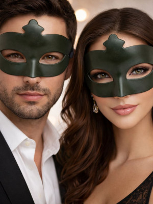 Haki Yeşil Gizemli Masquerade Maskesi Haki Yeşil Gizemli Masquerade Maskesi