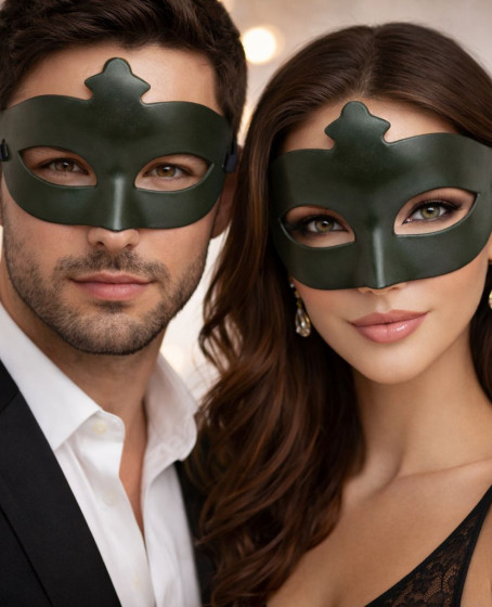 Haki Yeşil Gizemli Masquerade Maskesi