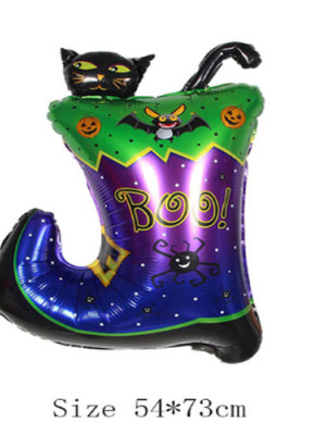 Halloween Çizmeli Kara Kedi Folyo Balon Halloween Çizmeli Kara Kedi Folyo Balon