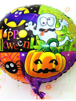 Halloween Örümcekli Kabaklı Folyo Balon 18 inç Halloween Örümcekli Kabaklı Folyo Balon 18 inç