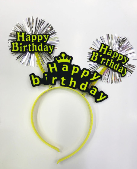 Happy Birthday Neon Renk Doğum Günü Tacı 12 Adet