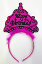 Happy Birthday Yazılı Neon Renk Taç 12 Adet