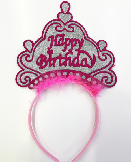 Happy Birthday Yazılı Neon Renk Taç 12 Adet