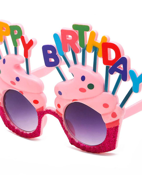 Happy Birthday Yazılı Pembe Fuşya Renk Pembe Pastalı Parti Gözlüğü 12x7 cm Happy Birthday Yazılı Pembe Fuşya Renk Pembe Pastalı Parti Gözlüğü 12x7 cm