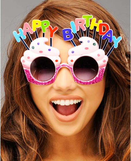 Happy Birthday Yazılı Pembe Fuşya Renk Pembe Pastalı Parti Gözlüğü 12x7 cm Happy Birthday Yazılı Pembe Fuşya Renk Pembe Pastalı Parti Gözlüğü 12x7 cm