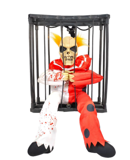 Hareketli Sesli Sensörlü Mahkum Joker İskelet Dekorasyon 22x27 cm Hareketli Sesli Sensörlü Mahkum Joker İskelet Dekorasyon 22x27 cm