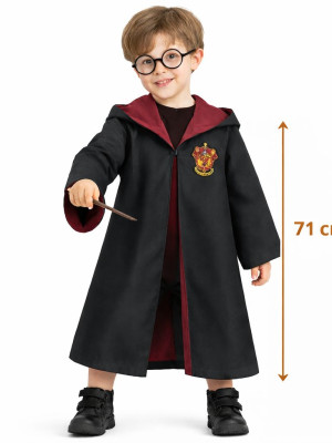 Harry Potter Çocuk Bebek Kostüm Seti – Asa Gözlük Pelerin 71 cm (2-4 Yaş)