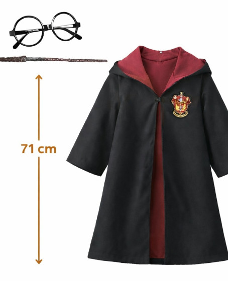 Harry Potter Çocuk Bebek Kostüm Seti – Asa Gözlük Pelerin 71 cm (2-4 Yaş)