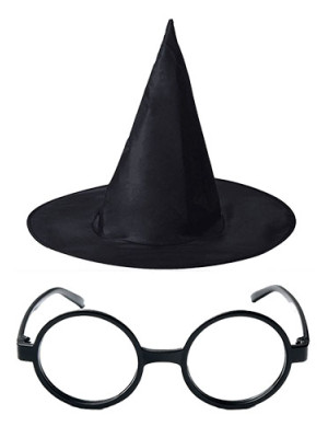 Harry Potter Büyücü Şapkası ve Harry Potter Büyücü Gözlüğü Siyah Renk Harry Potter Büyücü Şapkası ve Harry Potter Büyücü Gözlüğü Siyah Renk