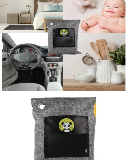 Hava Temizleme Torbası 100g Araba- Dolap- Banyo- Evcil Hayvan Koku Giderici- Bambu Kömür Koku Emici