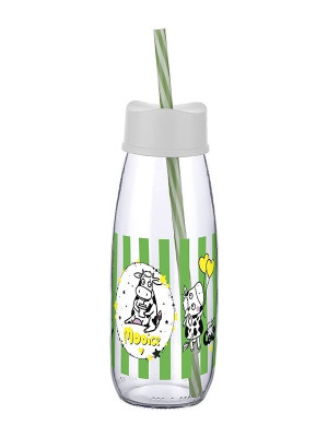 Hayvan Figürlü Pipetli Su Ve Süt Şişesi Cam 500 ML