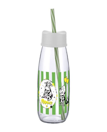 Hayvan Figürlü Pipetli Su Ve Süt Şişesi Cam 500 ML Hayvan Figürlü Pipetli Su Ve Süt Şişesi Cam 500 ML