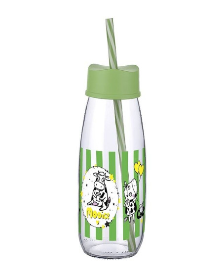 Hayvan Figürlü Pipetli Su Ve Süt Şişesi Cam 500 ML Hayvan Figürlü Pipetli Su Ve Süt Şişesi Cam 500 ML
