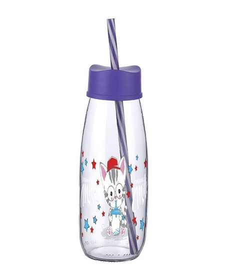 Hayvan Figürlü Pipetli Su Ve Süt Şişesi Cam 500 ML Hayvan Figürlü Pipetli Su Ve Süt Şişesi Cam 500 ML