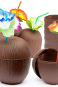 Hindistan Cevizi Hawaii Luau Aloha Pipetli İçecek Kabı Bardak 10x13 cm 1 Adet