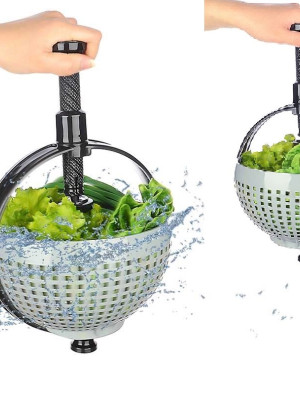 Hızlı Salata Kurutucu Süzgeç- Dönerli Süzgeç Dev Boy