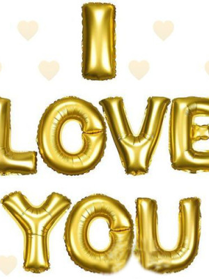 I Love You Folyo Balon Altın Renk 35 CM I Love You Folyo Balon Altın Renk 35 CM