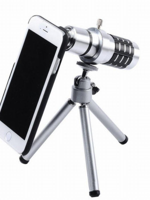 Iphone 5 5S - Iphone 4 4S Için Alüminyum 14X Optik Zoom Yakından Görüntü Çekme Dürbün